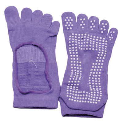 Pamuklu Örme Kaymaz Yoga Çorabı Jimnastik Dot 5 Toe Yoga Kavrama Çorabı